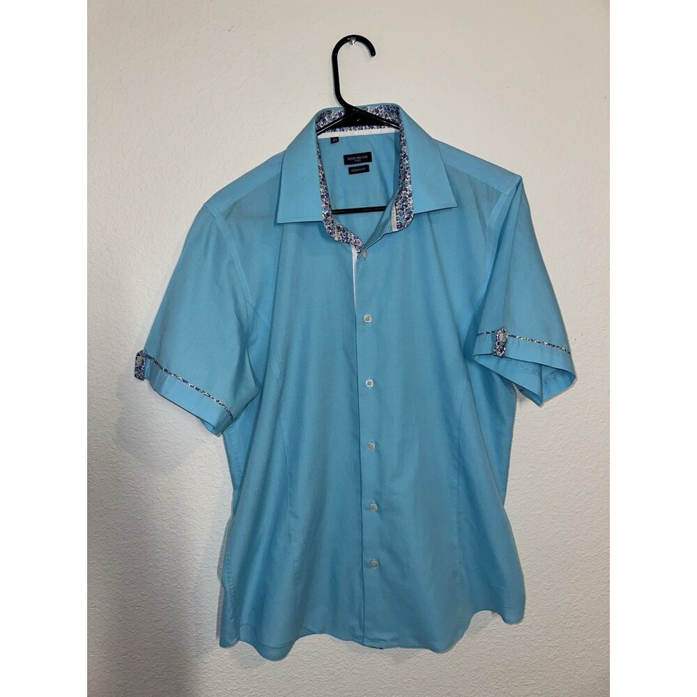 Rosso Milano Italy Men’s L Button Down Shirt Shot Sleeve